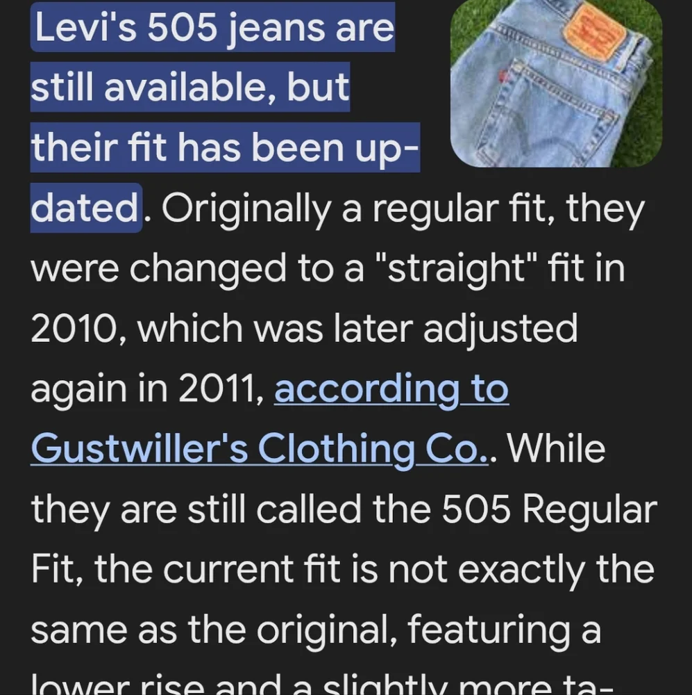 Vintage Levi's 505 Regular Fit Zip Fly Blue Straight Jeans W33 x L30 (W30 x L27)